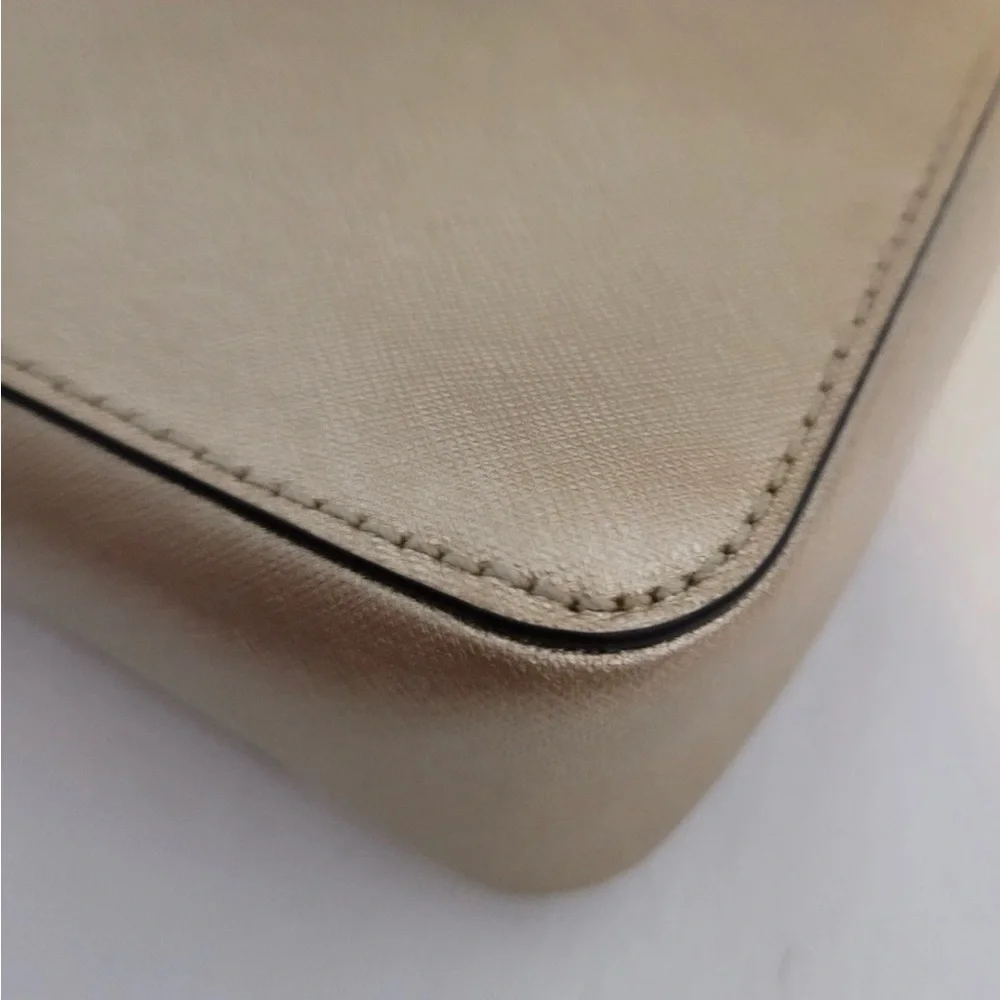 Michael Kors Jet Set Travel Metallic Gold Leather Crossbody Bag